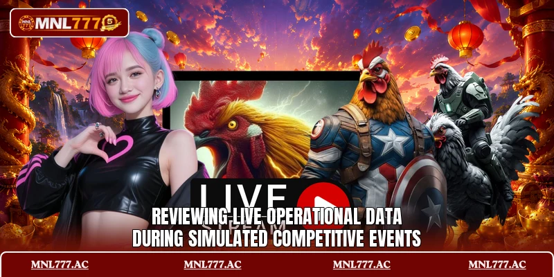 Reviewing live operational data during simulated competitive events